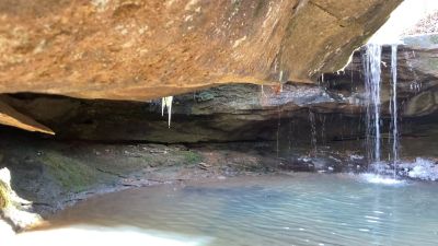 video clip of the sunlight reflections at the Riffle Waterfall in Cottageville, WV